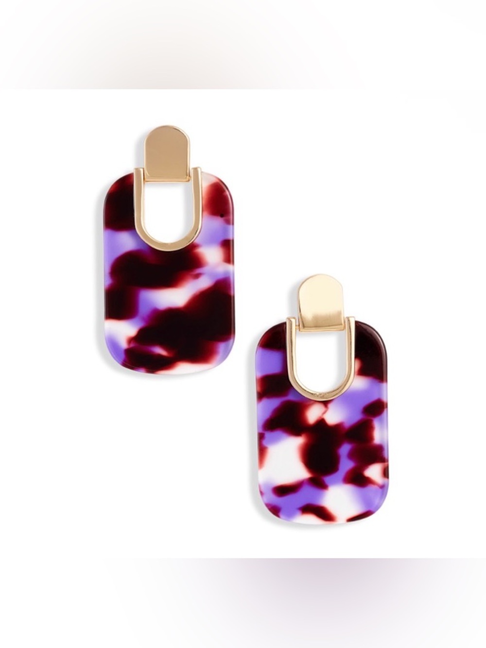 NWT Kate Spade New York Gold-Tone Artistic Drop Earrings - Purple Multi